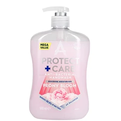 Image of Astonish Protect &amp; Care Antibacterial Handwash Peony Blossom 600ml