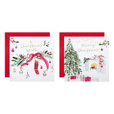 Image of Hallmark Charity Christmas Cards, Boxed Traditional Wish Designs, Pack of 16, 2 Designs