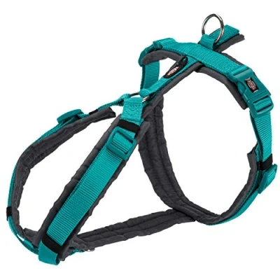 Image of TRIXIE Premium Trekking Harness, Sky Blue/Grey, S M