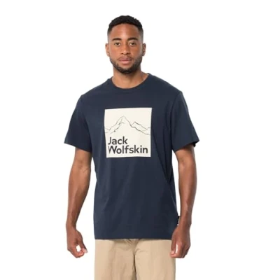 Image of Jack Wolfskin Men&#039;s Brand T M Short Sleeved Shirt, Night Blue, L