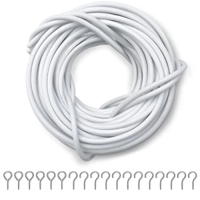Image of Dikots Net Curtain Wire and Hooks Set 20 Meter kit includes 35 Eyes A Multipurpose