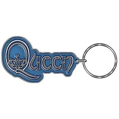 Image of Queen Keyring classic crest band logo Official silver Taglia unica