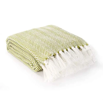 Image of EHC Throw Blanket, Versatile Blanket Throws for Sofa Armchairs, Settee Couch Single Size, Travel, Soft Warm Acrylic 125 x 150cm Lime Green