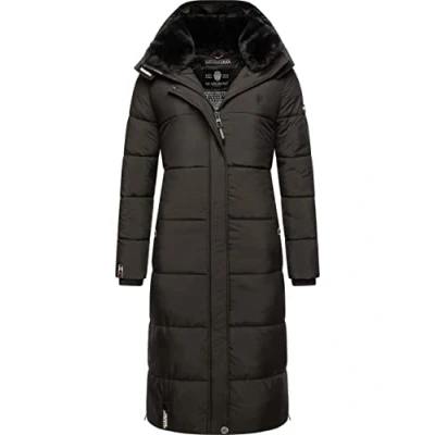 Image of MARIKOO Reliziaa Women&#039;s Winter Coat Warm Quilted Long with Removable Hood XS XXL, black, L