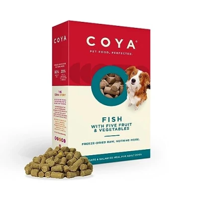 Image of COYA Freeze Dried Raw Dog Food, Fish (150g) Hypoallergenic &amp; Grain Free, Made With 80% 20% Fruit Vegetables Complete Food In A Easy Solution, Without The Chore