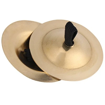 Image of Gold Finger Cymbal Brass, 2 Pcs Belly Dance Brass Zills/Sagats/Cymbals 5 cm/2.0 inch Cymbals Musical Instrument Dancing Accessory