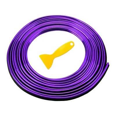 Image of ETOPARS 5M 16.4ft Car Trim Interior Strips Purple Automotive Gap Fillers Moulding Line Decorative Filler Flexible Edge Strip Dashboard