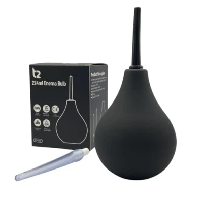 Image of T2 Enema Bulb Kit 224ml for Men and Women, CE &amp; FDA Certified Douche Cleanse Constipation, Colon with 2 Detachable Slim Nozzles (1X Soft 1 X Hard)