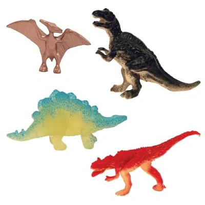 Image of Funtime Gifts Mini Dinosaurs Toy Set in Tin 25 Pieces Including 5 Glow the Dark