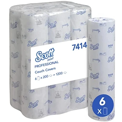 Image of Scott Extra, 7414, Couch Cover (51 cm wide), 2 Ply, Blue, 6 Rolls x 200 Sheets