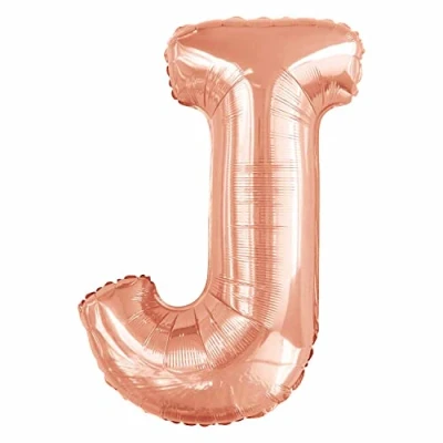 Image of Amscan 9915572 Large Letter J Rose Gold
