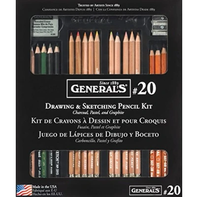 Image of General Pencil Classic Sketching and Drawing Kit, 22 Piece Set