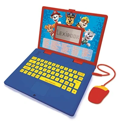 Image of Lexibook, Paw Patrol, Educational and Bilingual Laptop German/English, Toy for Child Kid (Boys &amp; Girls), 124 Activities, Learn Play Games Music, Red/Blue, JC598PAZi3