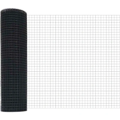 Image of vidaXL Welded Wire Fence Grey 0.4x50 m Steel
