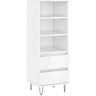 Image of vidaXL Highboard High Gloss White 40x36x110 cm Engineered Wood