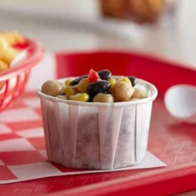 Image of HOT BARGAINS 1000 X 4oz Paper Soufflé cups Disposable Waxed Ramekin, Sauce Pots, Cups, Portion Condiment Dipping Pots (1000pcs) (Soufflé 4oz)