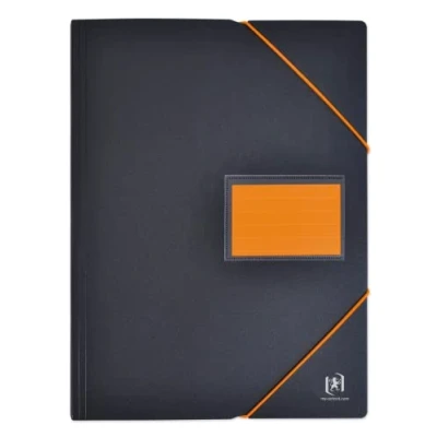 Image of OXFORD A4 120 Views 60 Pockets Cover Polypro Two Tone Black Orange Student Folder