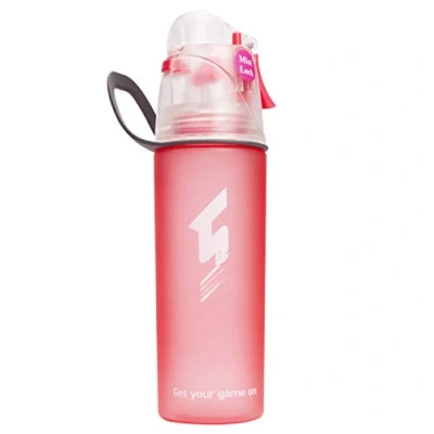 Image of Qshare Misting Drinking Water Bottle, Spray Mist Sports Bottle for Outdoor Sport Hydration and Cooling Down, FDA Approved BPA Free Cup with Unique Lock Design