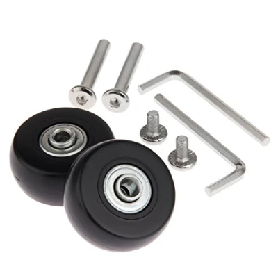 Image of Mtsooning 2Set 41x18mm Luggage Suitcase Replacement Wheels with Axles Wrench Repair Bearings