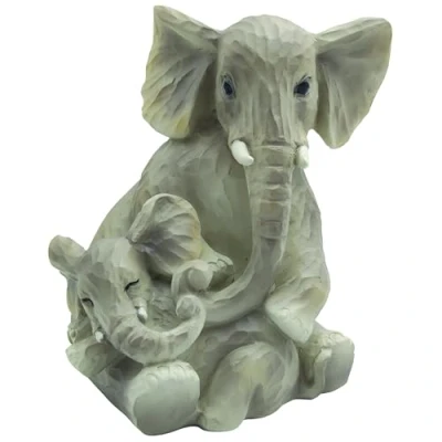 Image of Lesser &amp; Pavey Elephant Home Decoration Ornaments Ellie Family Cuddles, Playtime, Storytime, Piggy Back or Affection Poses (Cuddles)