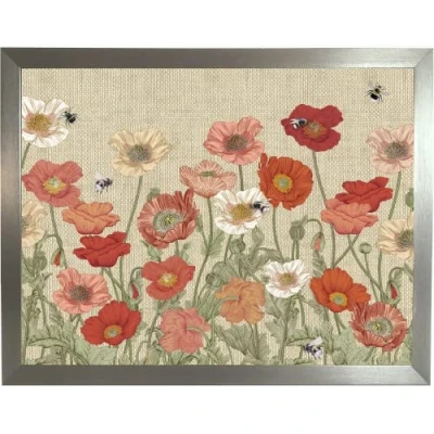 Image of Trove Trays Poppy Wild Flower Lap Tray with Cushion for Eating or Laptop Use, Padded Bean Bag TV Dinner Serving Tray, 41 x 32 8cm