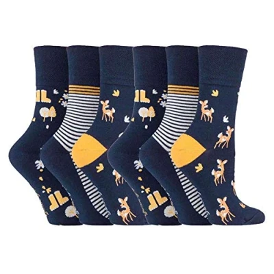 Image of Gentle Grip NEW: 6 Pairs Ladies No Elastic Socks 4 8 uk, 37 42 eur (4 eur, GG202)