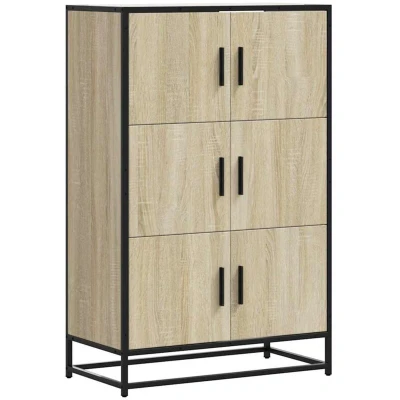 Image of vidaXL Highboard Sonoma Oak 68x35x106.5 cm Engineered Wood and Metal