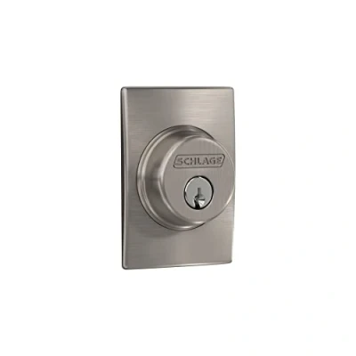 Image of Schlage B60N CEN 619 Century Single Cylinder Deadbolt, Satin Nickel