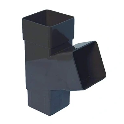 Image of Anthracite Grey Square Downpipe Branch Connector, Freeflow Rain Water Systems