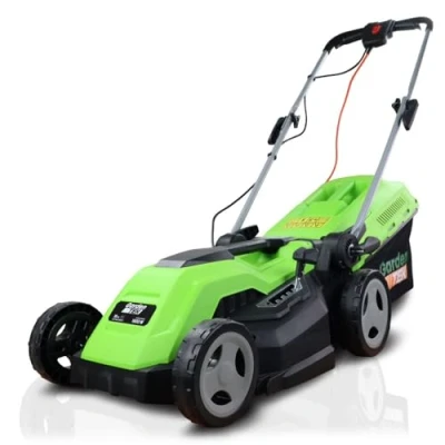 Image of GardenTek 15&quot;/38cm Corded Electric 1600w/230v Roller Mulching Lawn Mower, 5 Cutting Heights, 40l Grass Catcher, 10m Power Cable, Lawnmower 2 Year Warranty