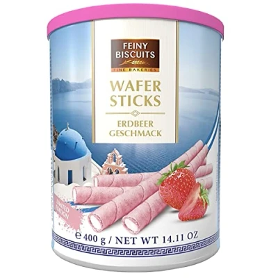 Image of Wafer Rolls with Strawberry Flavoured Cream 400g