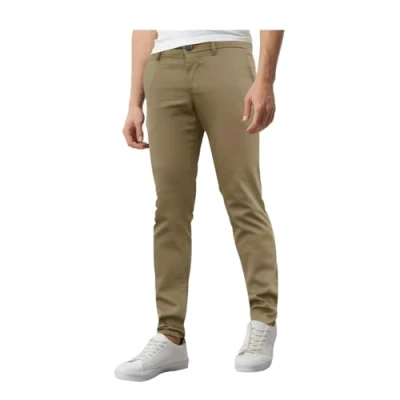 Image of westAce Mens Skinny Stretch Chino Trousers Super Jeans Casual Pants (W30 x L32 (30R), Brown)