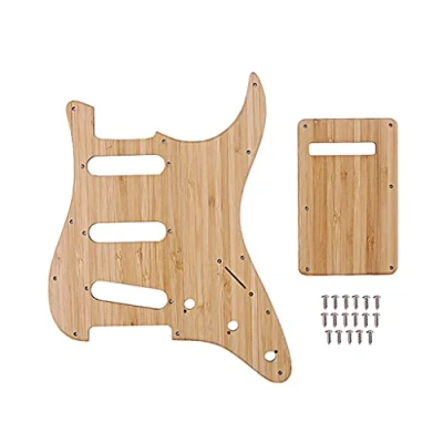 Image of Alnicov SSS 11 Hole Strat Pickguard Backplate with Screws for Stratocaster Guitar(Bamboo Material)