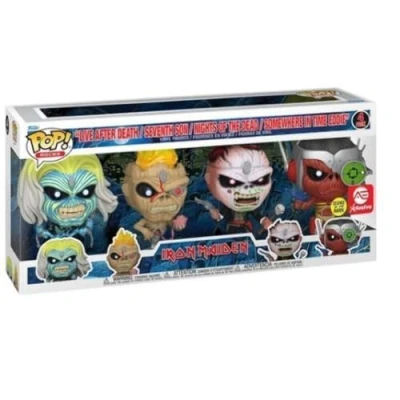 Image of Funko Pop! Rocks Iron Maiden Glow in the Dark 4 pack Eddie Vinyl Figure One Size, Black (FUN69586)
