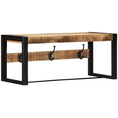 Image of vidaXL Coat Rack 80x35x35 cm Solid Rough Wood Mango