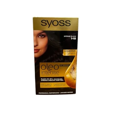 Image of Syoss Oléo Supreme Permanent Hair Colour Intense Black 1 10