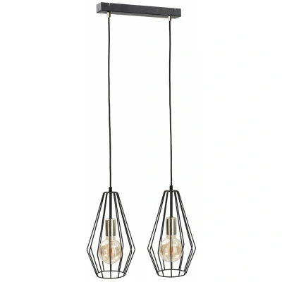 Image of Lex Bar Pendant Ceiling Light Gold, 50cm, 2x E27