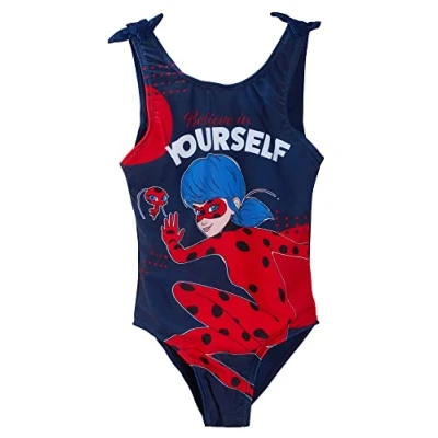 Image of Miraculous Girls Ladybug Swimming Costume Navy 4 Years