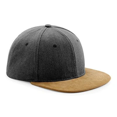 Image of Beechfield Unisex B668.VBL Suede Peak Snapback Black, One Size