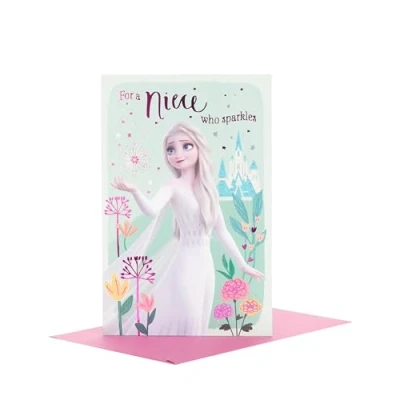 Image of Disney Birthday Card for Niece Elsa Design