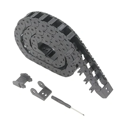 Image of Zeberoxyz 15x20mm Drag Chain Length 1Meter Open Type Black Plastic Cable Carrier R28 with 1Kit End Connectors for 3D Printer and CNC Machines (15mmx20mm Outside Open)