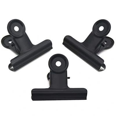 Image of Coideal Black Metal Bull Clips, 20 Pack Large Clipboard Clips Hinge Paper for Food Bags, Pictures Photos, Art Crafts, Home Office (50 mm)