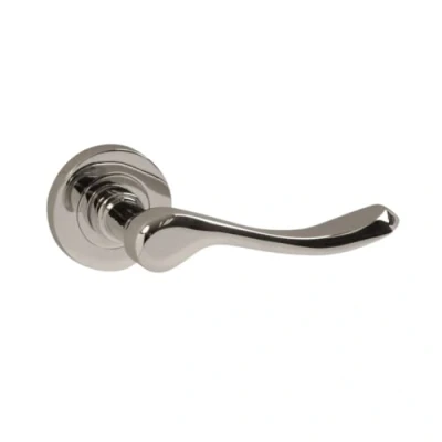 Image of Vibe Versailles Lever on Rose Door Handle in Polished Chrome for Internal Doors