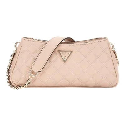 Image of Guess Giully TOP ZIP Handbag, Women&#039;s, Size: One Size, Light beige
