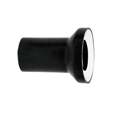 Image of 190mm Long Black Straight Soil Pipe Wc Toilet Waste Water Pan Connector