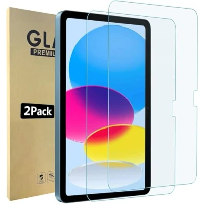 Image of World biz 2 Pack Screen Protector for iPad 10 (10.9 Inch, 10th Generation 2022, A2696/A2757/A2777), 9H Hardness Tempered Glass Film Guard Clear
