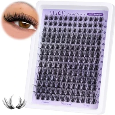 Image of Lash Clusters Wispy Eyelash Extensions 168pcs Fluffy Individual Lashes 10 18mm Waterproof Natural DIY Cluster by ALICE