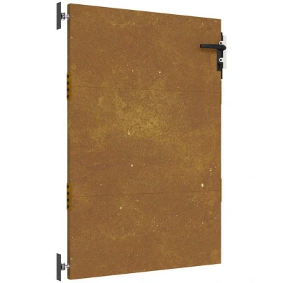 Image of vidaXL Garden Gate 85x125 cm in Rusty Brown Color, Corten Steel Anti Corrosive, Full Privacy Design, and Lockable System for Enhanced Security