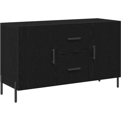 Image of vidaXL Sideboard Black Oak 100x36x60 cm Engineered Wood