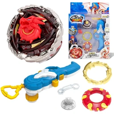 Image of Infinity Nado EU634402, Battle Deluxe Non Stop Spinning Top Fiery Dragon, Multi Colour, One Size